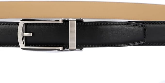 Tonywell Mens Leather Ratchet Belts with Click Buckle Perfect Fit Dress Belt 30mm Wide