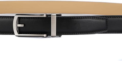 Tonywell Mens Leather Ratchet Belts with Click Buckle Perfect Fit Dress Belt 30mm Wide