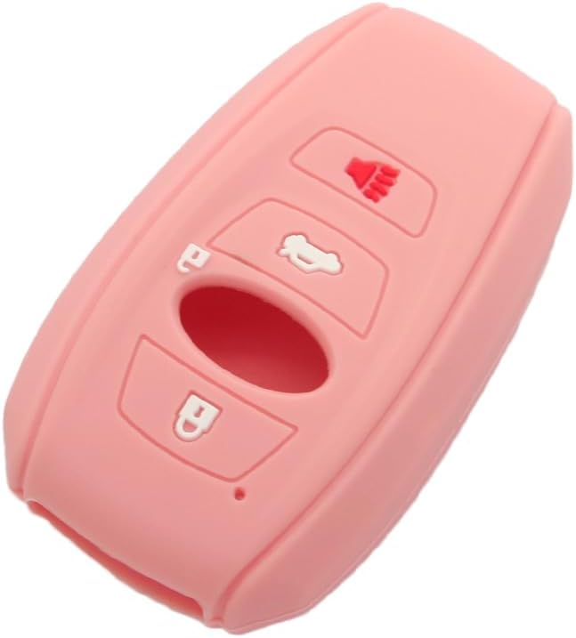 SEGADEN Silicone Cover Protector Case Holder Skin Jacket Compatible with Subaru 4 Button Smart Remote Key Fob CV4255 Light Coral