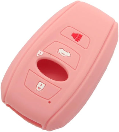 SEGADEN Silicone Cover Protector Case Holder Skin Jacket Compatible with Subaru 4 Button Smart Remote Key Fob CV4255 Light Coral