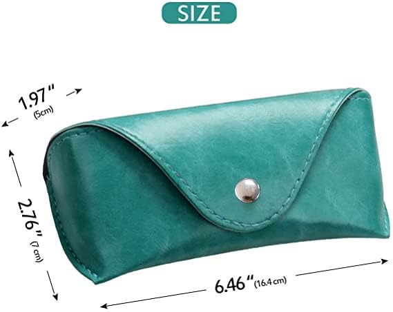 LogHog Portable Leather Glasses Case,Flexible Sunglasses Pouch Slim Case for Women Men Horizontal Eyeglass Case