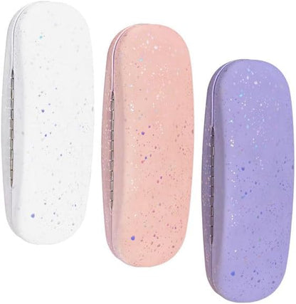 HSYMQ 3PCS Glasses Case, Eyeglasses Case Hard Shell, Reading Hard Glasses Cases for Women Men