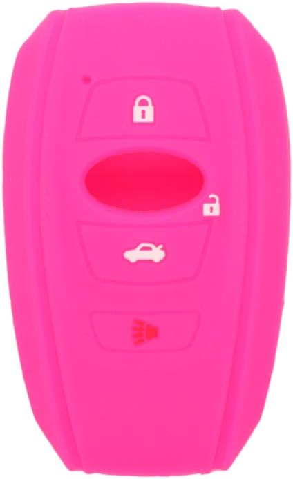 SEGADEN Silicone Cover Protector Case Holder Skin Jacket Compatible with Subaru 4 Button Smart Remote Key Fob CV4255 Rose