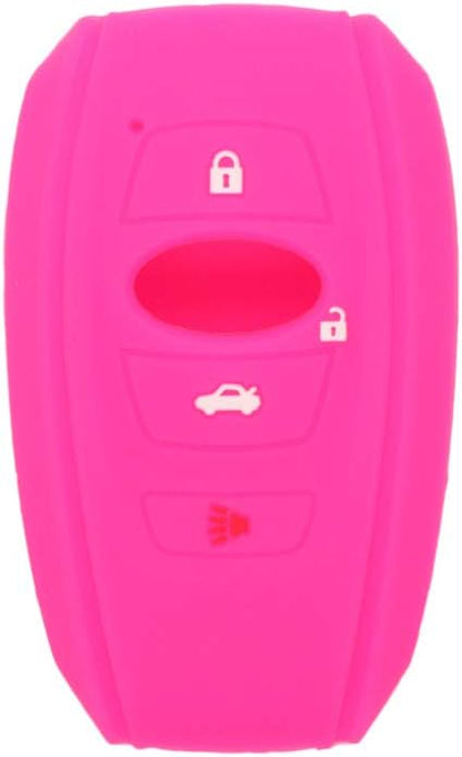 SEGADEN Silicone Cover Protector Case Holder Skin Jacket Compatible with Subaru 4 Button Smart Remote Key Fob CV4255 Rose