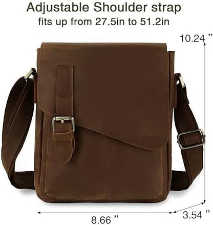 Jack&Chris Leather Messenger Bag for Men, Man Purse Crossbody Bags for Work Business
