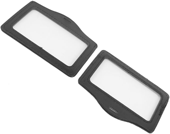 uxcell Faux Leather Office Horizontal Business ID Badge Card Holder Container 50 PCS Black
