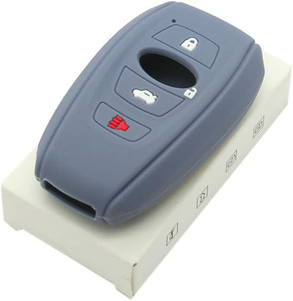 SEGADEN Silicone Cover Protector Case Holder Skin Jacket Compatible with Subaru 4 Button Smart Remote Key Fob CV4255 Black Coral