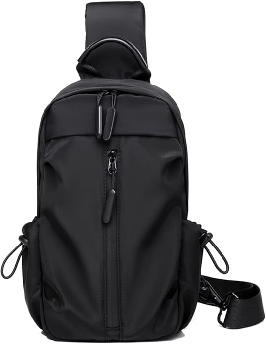 Hebetag Leather Sling Bag Crossbody Backpack for Men Women Travel Outdoor Camping