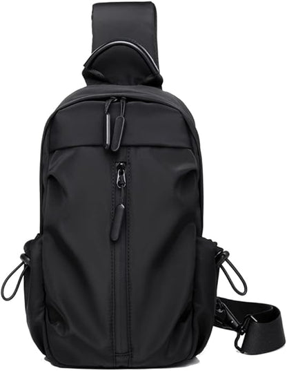 Hebetag Leather Sling Bag Crossbody Backpack for Men Women Travel Outdoor Camping