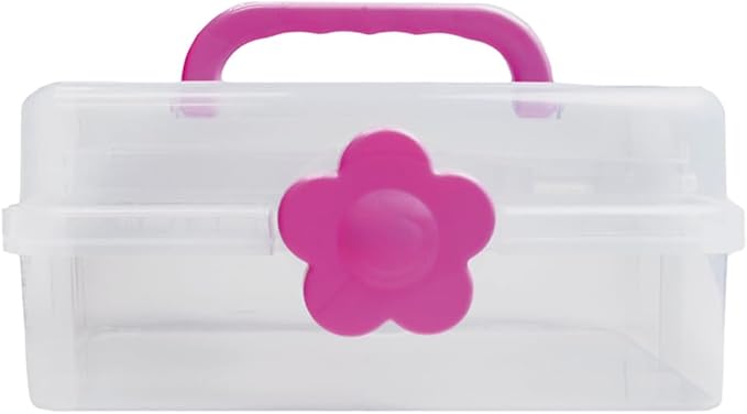 ANGELS CRAFT Clear Plastic Container 3 Layers Organizer Box - Ideal for Beads, Art Supplies, DIY Crafts, Jewelry and Small Items