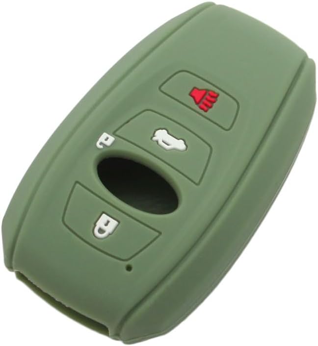 SEGADEN Silicone Cover Protector Case Holder Skin Jacket Compatible with Subaru 4 Button Smart Remote Key Fob CV4255 Feldgrau