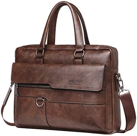 Hebetag Small Leather Sling Shoulder Bag Messenger Pack for Men Women Outdoor Travel Business