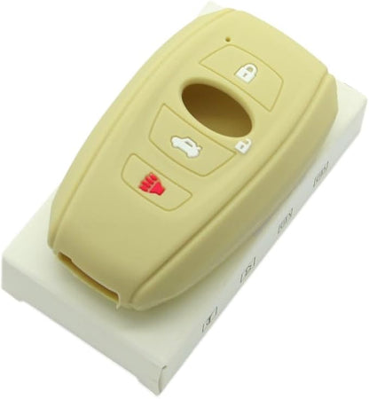 SEGADEN Silicone Cover Protector Case Holder Skin Jacket Compatible with Subaru 4 Button Smart Remote Key Fob CV4255 Dark Khaki