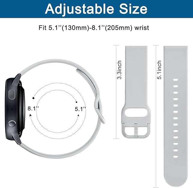 Tobfit 20mm 22mm Watch Bands Quick Release Watch Straps with Color Matched Metal Buckle, Soft Silicone Breathable Replacement Sport Watch Wristbands for Women Men
