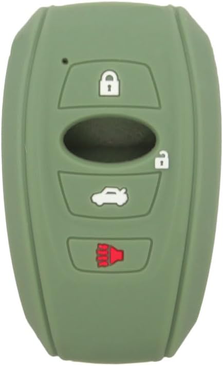 SEGADEN Silicone Cover Protector Case Holder Skin Jacket Compatible with Subaru 4 Button Smart Remote Key Fob CV4255 Feldgrau