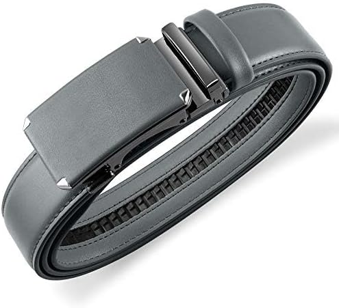 DOOPAI Belt Men, Ratchet Dress Adjustable 1 3/8" Sliding Leather Designer, Size Length Can be Cut, with Gift Box