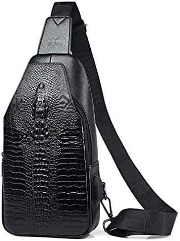 Hebetag Leather Sling Bag Crossbody Backpack for Men Women Travel Outdoor Camping