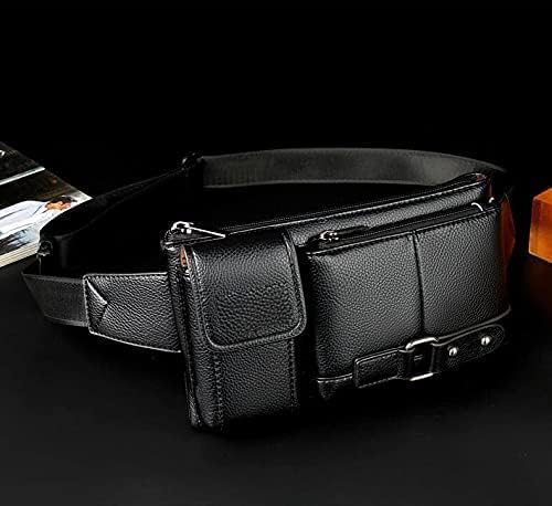 Men's Leather Sling Bag,Chest Shoulder Backpack, Water waterproof Crossbody Bag