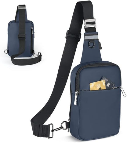 BROADREAM Mini Sling Bag for Men Women Small Crossbody Backpack Shoulder Bags with RFID & Waterproof for Hiking Trave Running