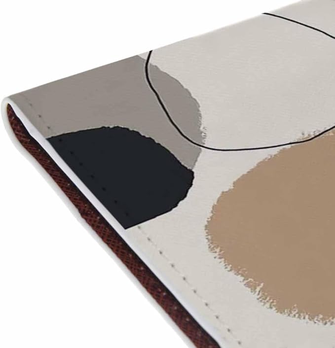 Abstract Geometric Passport Holder for Travel Pastel Colored Random Paint Stains PU Leather Passport Cover Wallet Cute Passport Card Holder for Women and Men