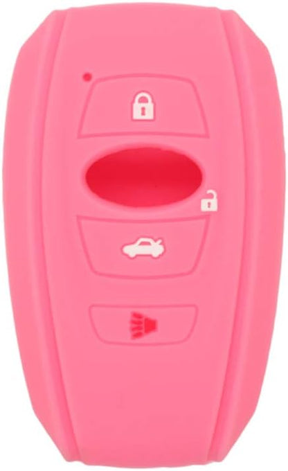 SEGADEN Silicone Cover Protector Case Holder Skin Jacket Compatible with Subaru 4 Button Smart Remote Key Fob CV4255 Pink