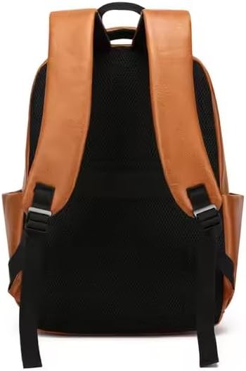 PU Leather Backpack for Men & Women - Work & College Backpack with Laptop Compartment (Brown)