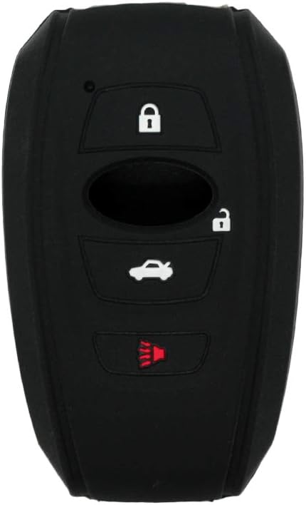SEGADEN Silicone Cover Protector Case Holder Skin Jacket Compatible with Subaru 4 Button Smart Remote Key Fob CV4255 Black