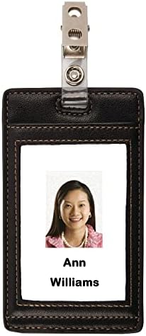 Office Depot Faux Leather Badge Holder, Black