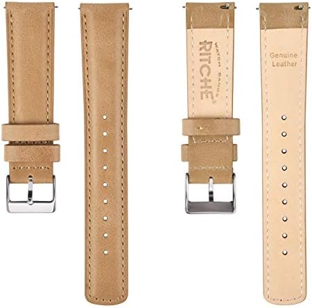 Ritche Christmas Gift Quick Release Leather Watch Bands Genuine Watch Straps for Men Women Top Grain Leather Watch Strap, White Elephant Gifts, Stocking Stuffers for Men, Father's Day gifts