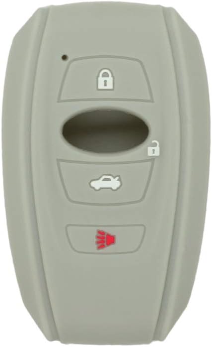 SEGADEN Silicone Cover Protector Case Holder Skin Jacket Compatible with Subaru 4 Button Smart Remote Key Fob CV4255 Gray