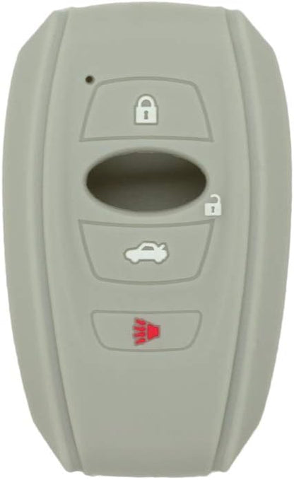 SEGADEN Silicone Cover Protector Case Holder Skin Jacket Compatible with Subaru 4 Button Smart Remote Key Fob CV4255 Gray