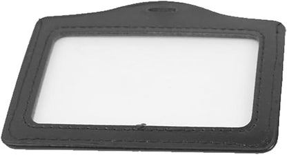 uxcell Faux Leather Office Horizontal Business ID Badge Card Holder Container 50 PCS Black