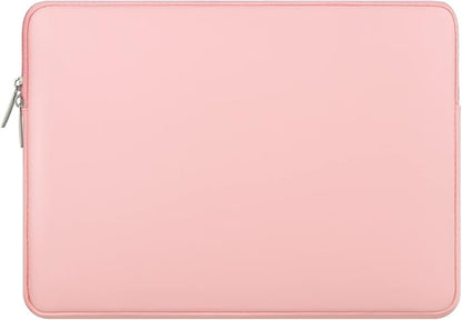 RAINYEAR 15 Inch Laptop Sleeve Soft PU Leather Case Protective Water Resistant Padded Cover Carrying Computer Bag Compatible with 15.4 MacBook Pro/Air, Surface Laptop 3/4 15", New XPS 15 Touch(Pink)