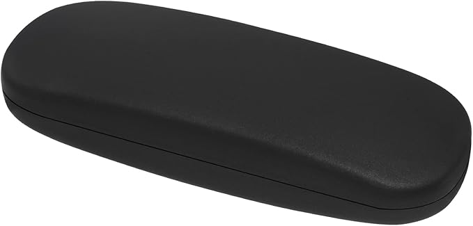 MoKo Glasses Case, PU Leather Eyeglasses Cases with Cloth，Glasses Case Hard Shell Suitable for Most Glasses, Black