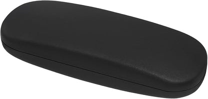 MoKo Glasses Case, PU Leather Eyeglasses Cases with Cloth，Glasses Case Hard Shell Suitable for Most Glasses, Black