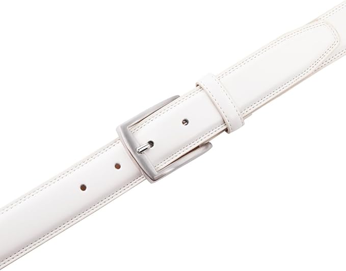Mens Genuine Leather Dress Belt for Men, Handmade, 100% Cow Leather,Classic Casual and Business Belt Prong Buckle