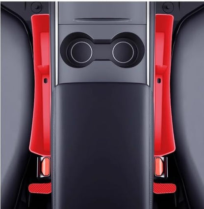 Car Seat Gap Filler Organizer 2 Pack, Gap Filler Organizer For Car, Between Seats And The Console To Stop The Small Items From Dropping (Red)