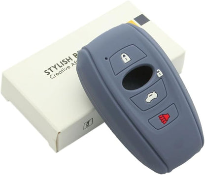 SEGADEN Silicone Cover Protector Case Holder Skin Jacket Compatible with Subaru 4 Button Smart Remote Key Fob CV4255 Black Coral