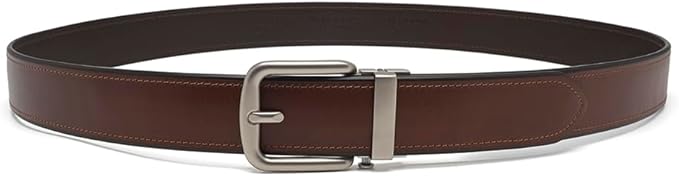 Fabio Valenti Men's Genuine Leather Ratchet Dress Belt with Automatic Buckle, Adjustiable Sizes, Handmade, All leather Strap