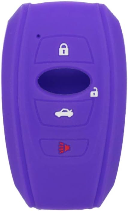 SEGADEN Silicone Cover Protector Case Holder Skin Jacket Compatible with Subaru 4 Button Smart Remote Key Fob CV4255 Deep Purple