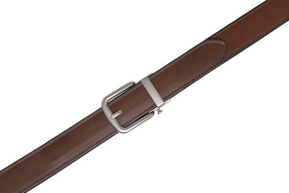 Fabio Valenti Men's Genuine Leather Ratchet Dress Belt with Automatic Buckle, Adjustiable Sizes, Handmade, All leather Strap