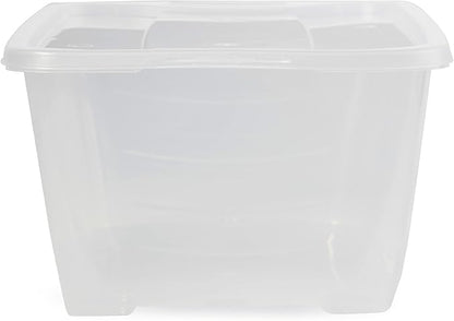 Life Story 6 Liter Shoe, Accessory, and Closet Plastic Storage Box Multi-Purpose Lidded Stacking Tote Containers, Clear (160 Pack)