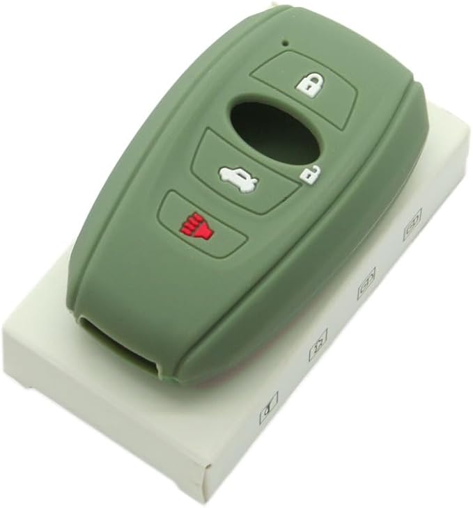 SEGADEN Silicone Cover Protector Case Holder Skin Jacket Compatible with Subaru 4 Button Smart Remote Key Fob CV4255 Feldgrau