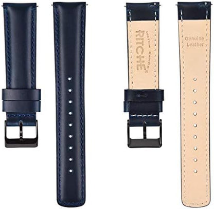 Ritche Christmas Gift Quick Release Leather Watch Bands Genuine Watch Straps for Men Women Top Grain Leather Watch Strap, White Elephant Gifts, Stocking Stuffers for Men, Father's Day gifts