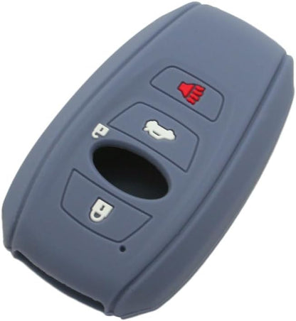 SEGADEN Silicone Cover Protector Case Holder Skin Jacket Compatible with Subaru 4 Button Smart Remote Key Fob CV4255 Black Coral