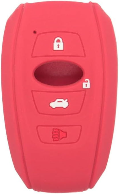 SEGADEN Silicone Cover Protector Case Holder Skin Jacket Compatible with Subaru 4 Button Smart Remote Key Fob CV4255 FireBrick