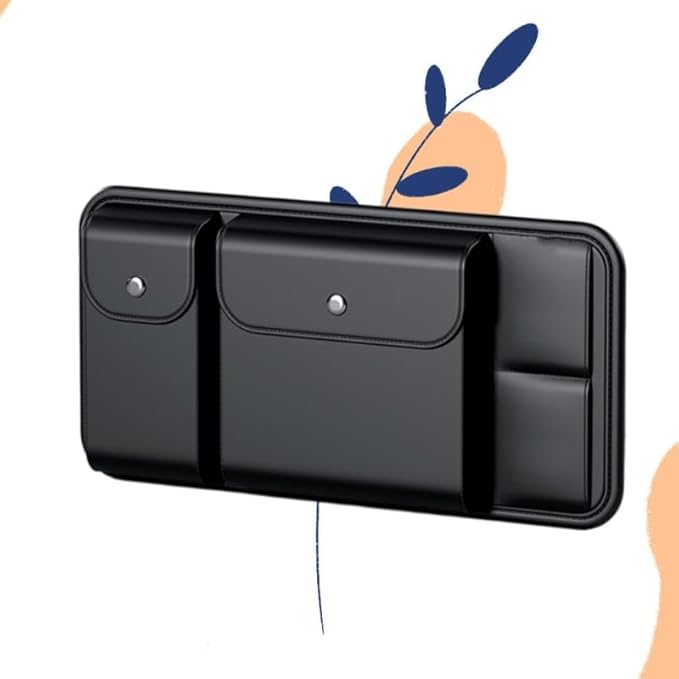 Car Sun Visor Organizer for Tahoe High Country 2020-2025, Leather Storage Bag Portable Multi-Pocket Large Capacity Sunvisor Organizer,1 pcs