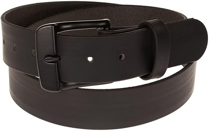 Men's Leather Belt, Made in USA, Full-Grain Leather, Casual Everyday Wear Belts, Amish Handmade 1.5" Width