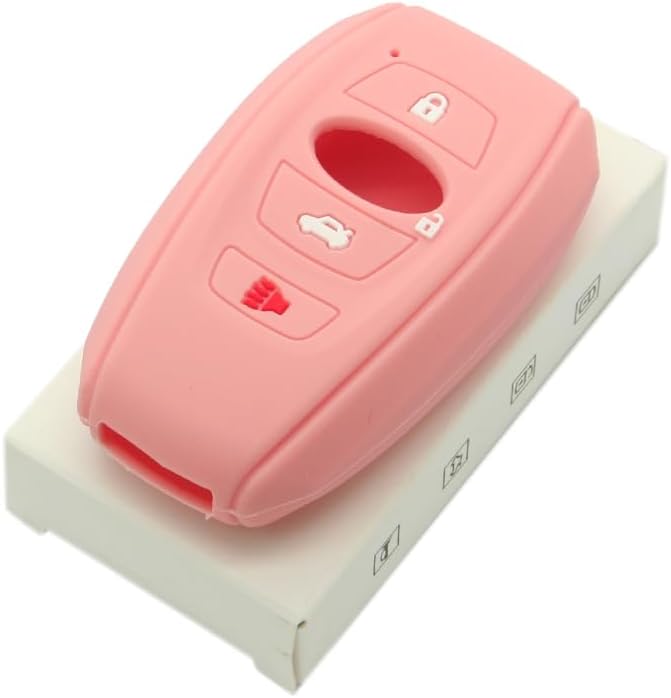 SEGADEN Silicone Cover Protector Case Holder Skin Jacket Compatible with Subaru 4 Button Smart Remote Key Fob CV4255 Light Coral