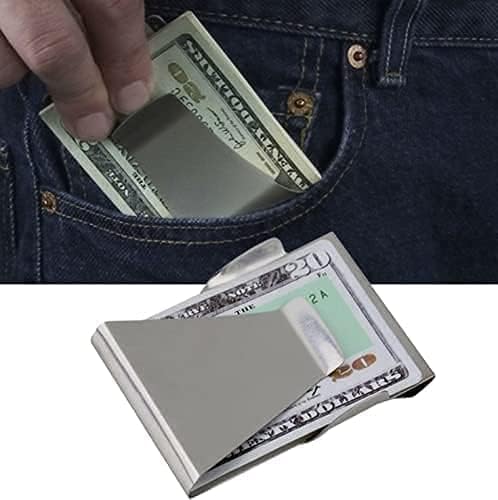 Slim Clip Double Sided Money Clip Credit Card Holder Wallet Stainless Steel For Husband Dad Wife